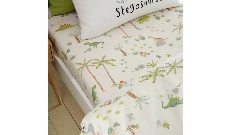 Catherine Lansfield Sleepy Dino Fitted Sheet - Single