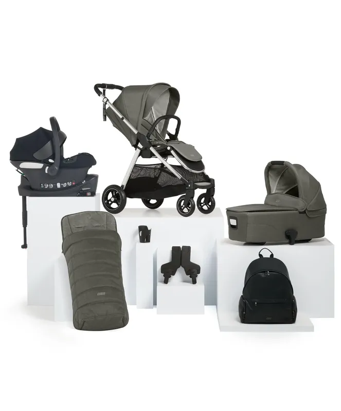 Mamas & Papas Flip XT³ Pushchair Bundle with Cybex Aton B2 Car Seat (7 Pieces) - Harbour Grey