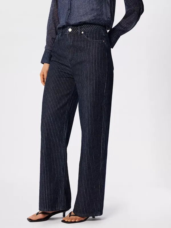 Whistles Authentic Stripe Jeans, Navy/Multi