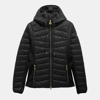 Barbour International Women's Grid Lock Water Resistant Long Sleeve Short Puffer Jacket