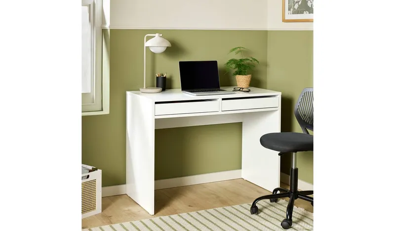 Argos Home Pepper 2 Drawer Desk - White