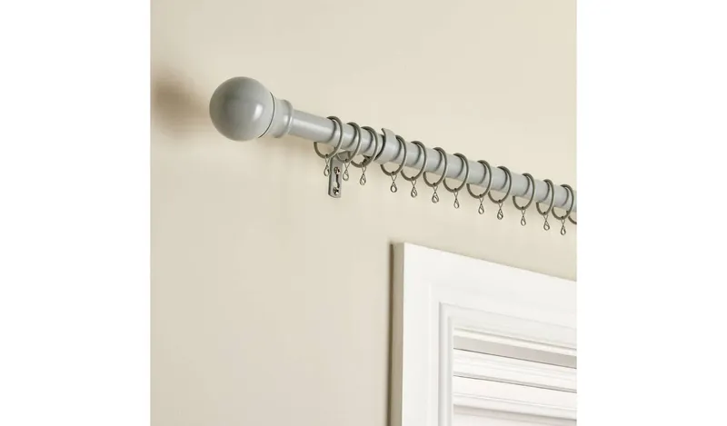 Argos Home Grey Extendable Curtain Pole - 110cm - 300cm