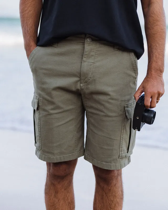 Passenger Clothing Lakeside Cargo Cotton Short - Dusty Olive