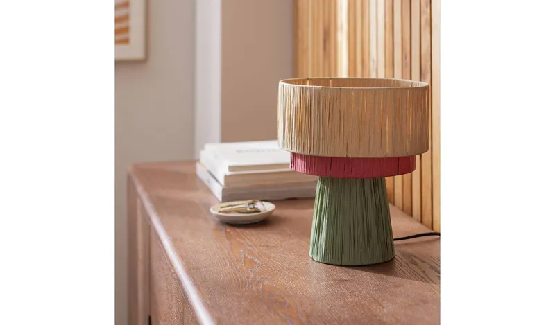 Argos Home Salto Raffia 3 Tier Table Lamp - Multicoloured 