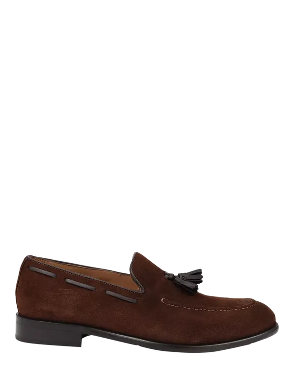 Jones Bootmaker Devon2 Suede Loafers, Brown