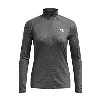 Under Armour Women's Emboss 1/2-Zip Slim-Fit Performance Tracksuit Top