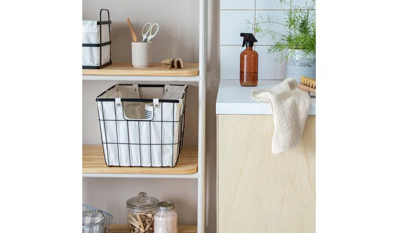 Habitat 36 Litre Industrial Wire Storage Basket - White