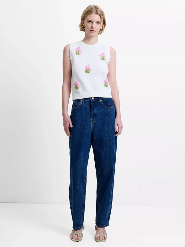 French Connection Dallas Mom Barrel Leg Jeans, Blue Indigo