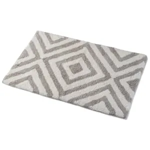 Croydex Grey & White Cushioned Bathroom Mat - 800 x 500mm