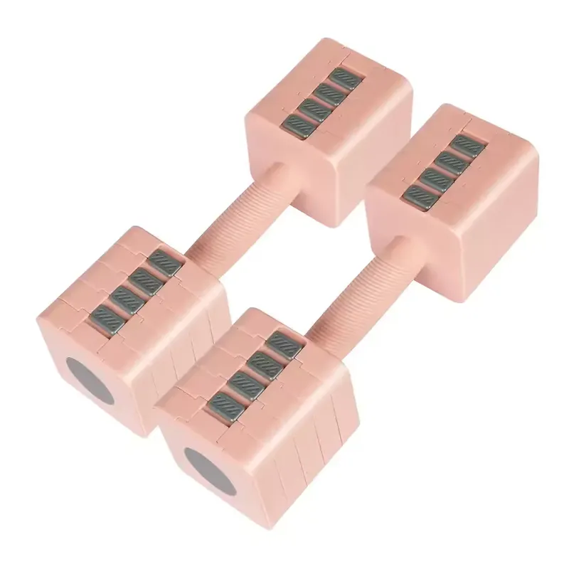 CENTRA Set of 2 Adjustable Dumbbells 1.4-5kg Home Gym Weight Set in Pink