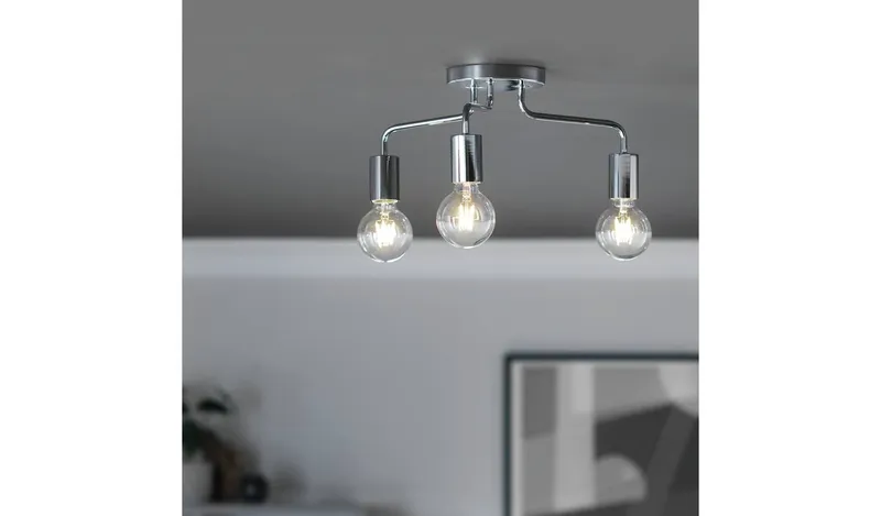 Argos Home Rayner 3 Light Flush Ceiling Light - Chrome
