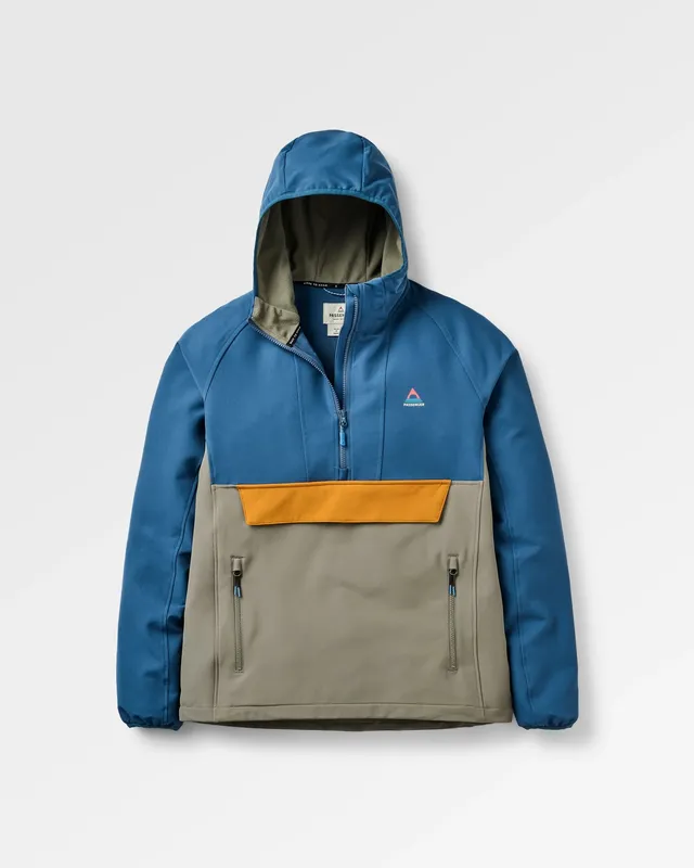 Passenger Clothing Roamer Softshell Anorak - Dark Denim/ Dusty Olive