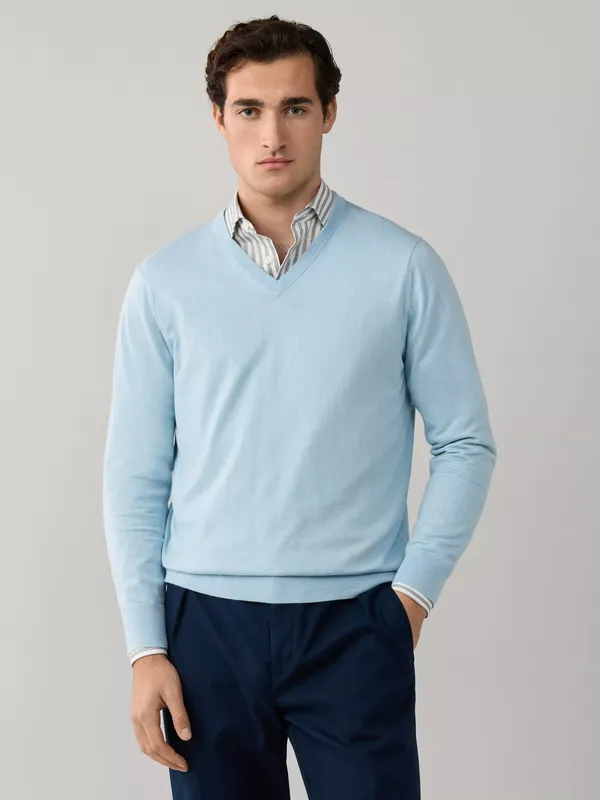 Hackett London V-Neck Fine Knit with Cashmere Jumper
