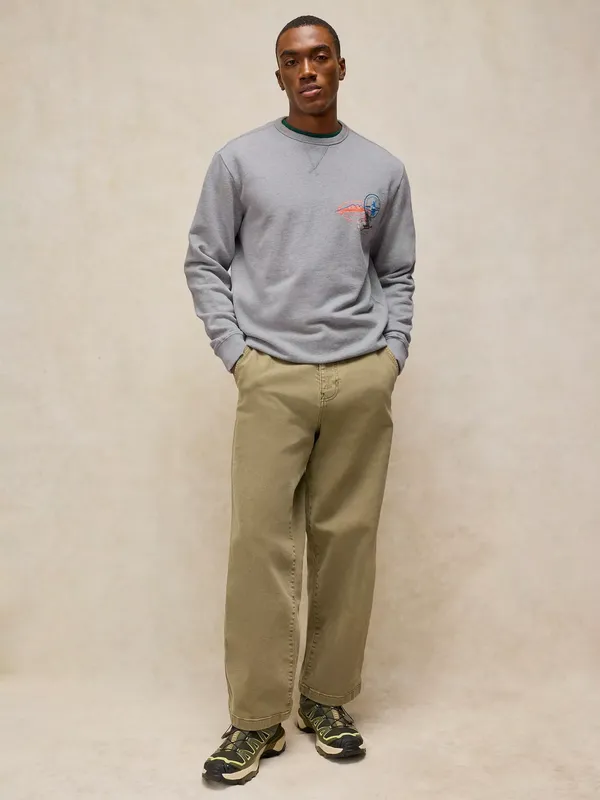 White Stuff Sidmouth Cotton Sweatshirt, Grey/Multi