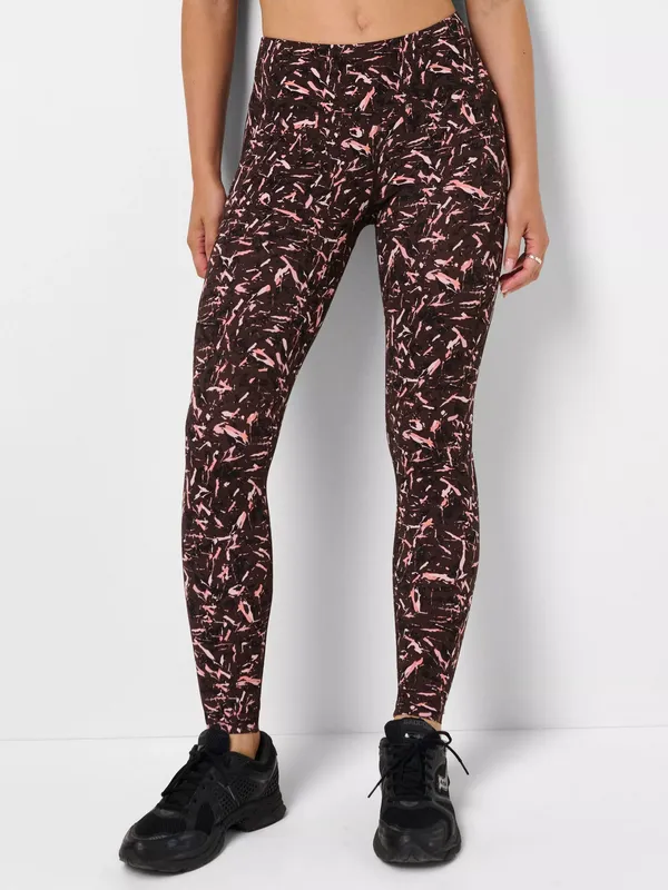 Sweaty Betty Abstract Print Power Gym Leggings, Brown/Multi