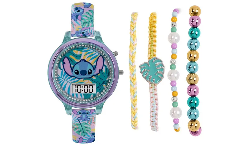 Disney Kid's Stitch Digital Bracelet & Watch Set