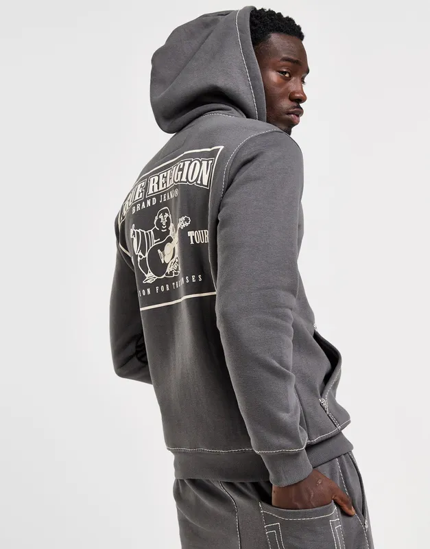 True Religion Big T Zip Through Hoodie