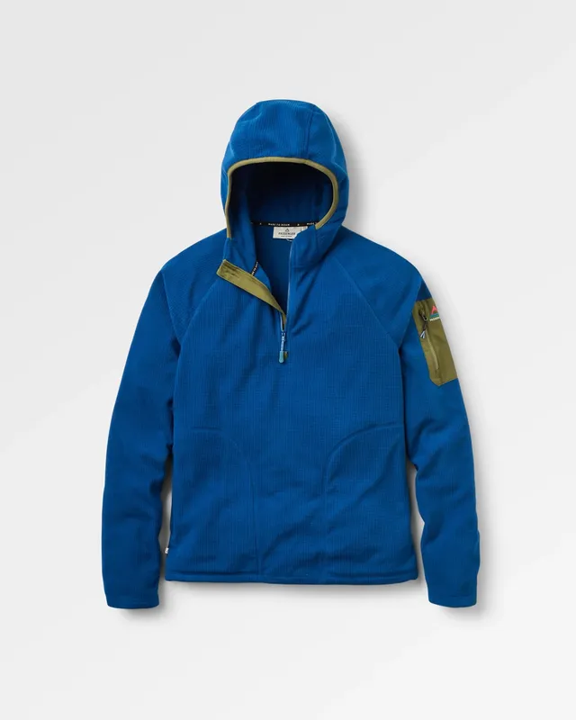 Passenger Clothing Forestscape Grid Fleece Hoodie - Blue Navy