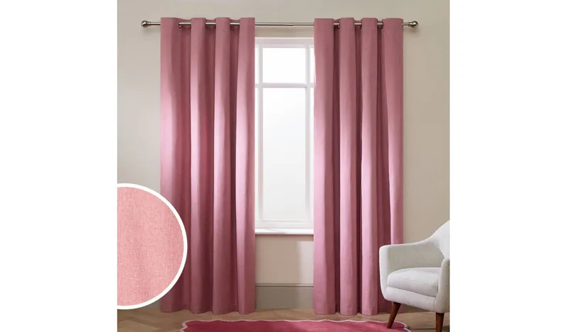 Habitat Blackout Eyelet Curtains - Dusty Rose Pink - 168x229cm