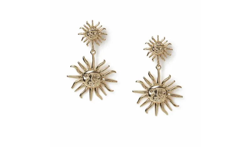 Freedom Gold-tone Double Sun Drop Earrings