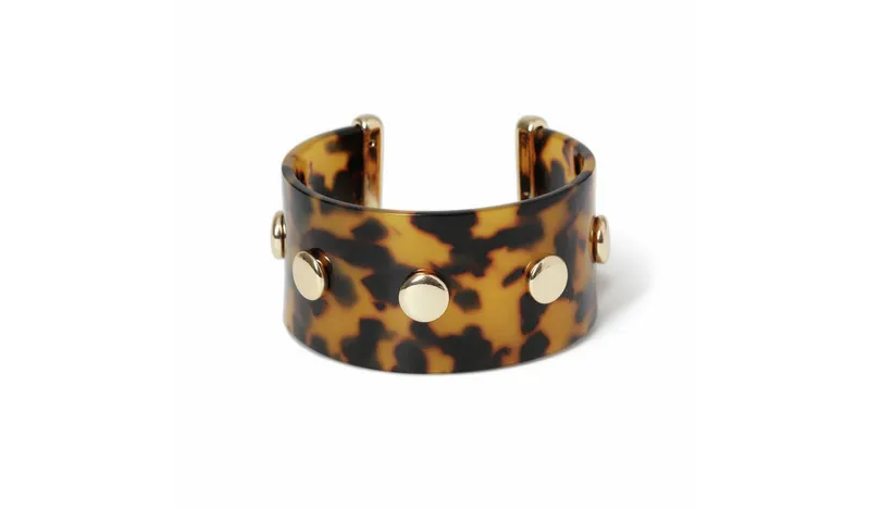 Freedom Tortoiseshell Studded Cuff Bangle