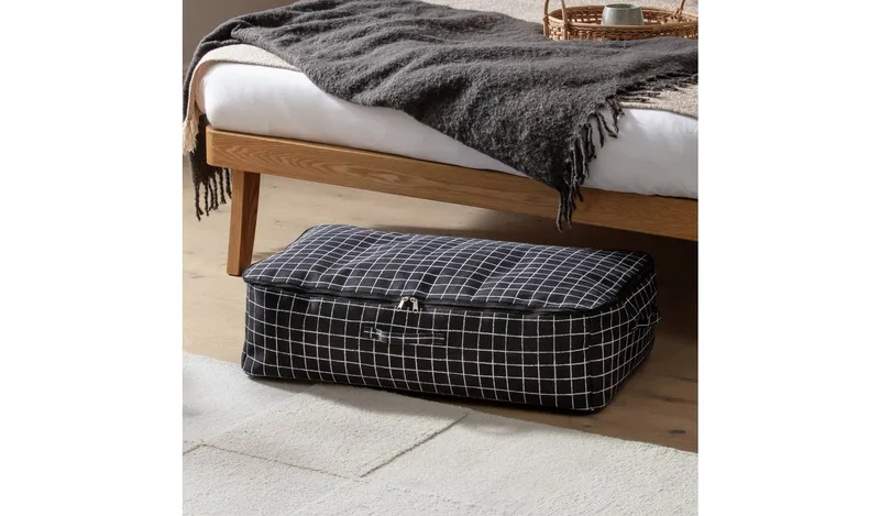 Argos Home Mono Grid Underbed Storage Bag - Black