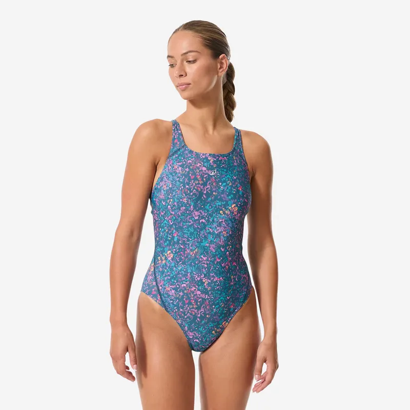 NABAIJI Women’s swimming training 1-piece swimsuit, Kamyleon tach green
