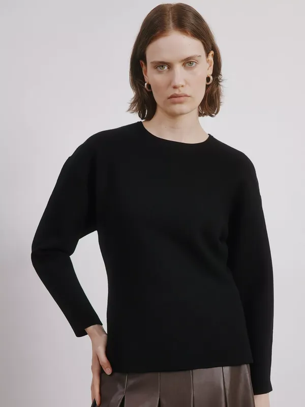 Albaray Cocoon Crew Neck Jumper, Black