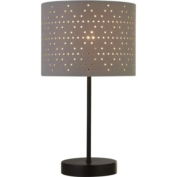 Grey Cut Out Table Lamp With Black Base - Black