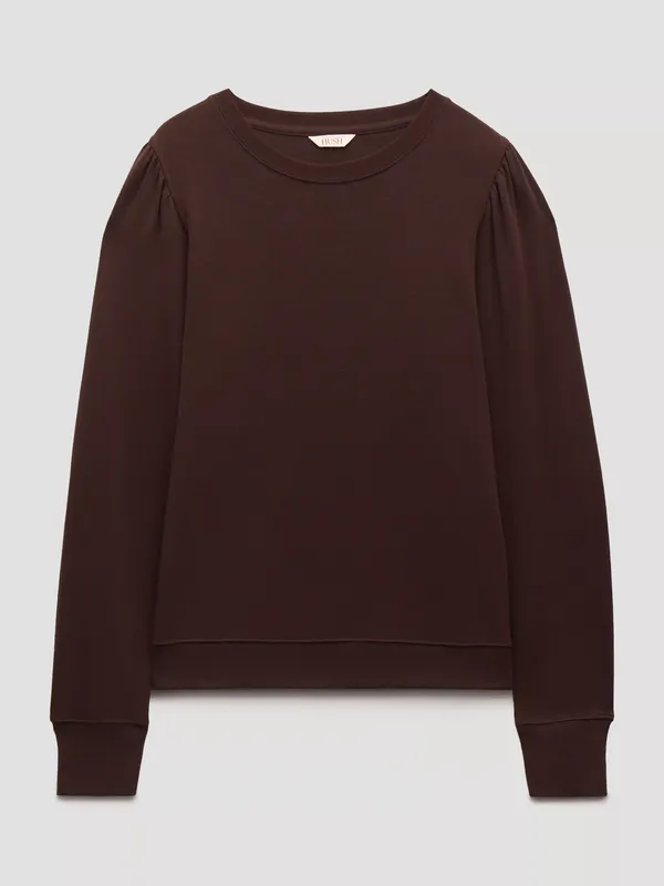 HUSH Emily Puff Sleeve Cotton Jersey Top