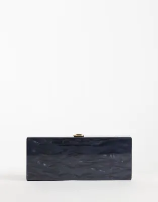 hardcase clutch in grey marble