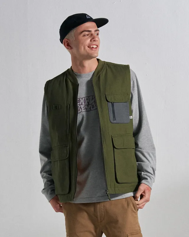 Passenger Clothing Explorers Cotton Canvas Gilet - Khaki