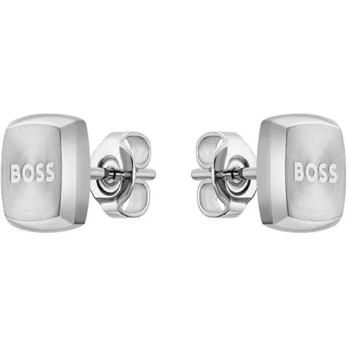 Boss Men's Yann Stud Stainless Steel Square Earrings