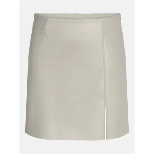 Noisy May Women's Faux Leather Slit Mini Skirt