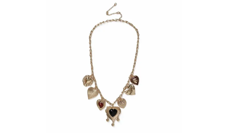 Freedom Gold-tone Heart Charms Necklace