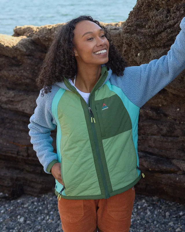 Passenger Clothing Lara Quilted Jacket - Faded Denim/Stem Green