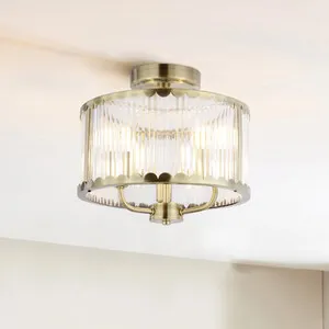 Bonnie Flush Ceiling Fitting - Antique Bass