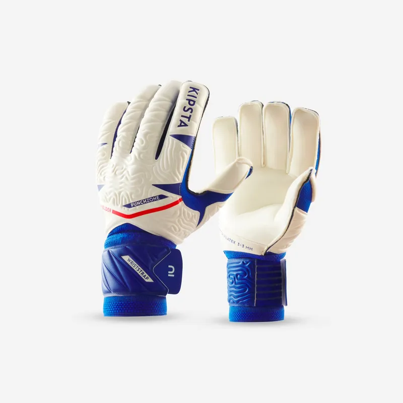 KIPSTA Adult Gloves F500 Viralto Shielder - White/Blue