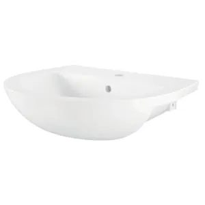 Wickes Newport 1 Tap Hole Semi Recessed Ceramic Basin - 550mm