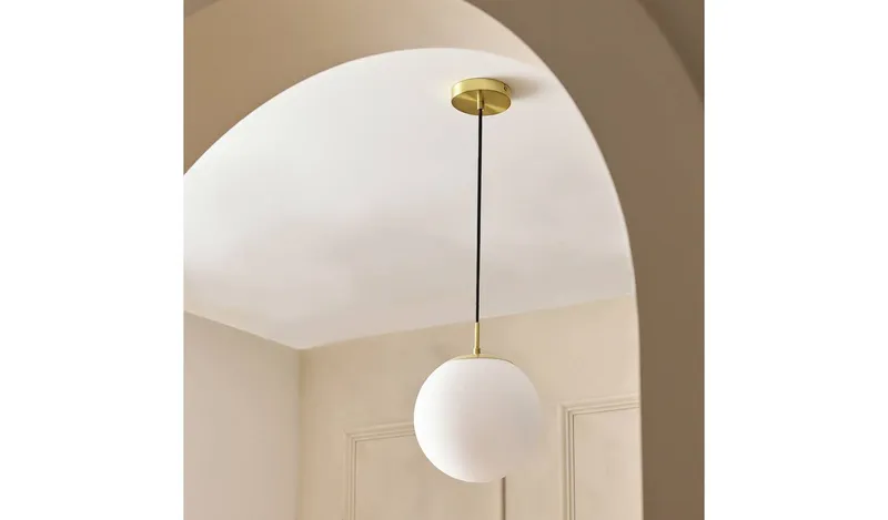 Habitat Boyd Glass Pendant Light - Brass