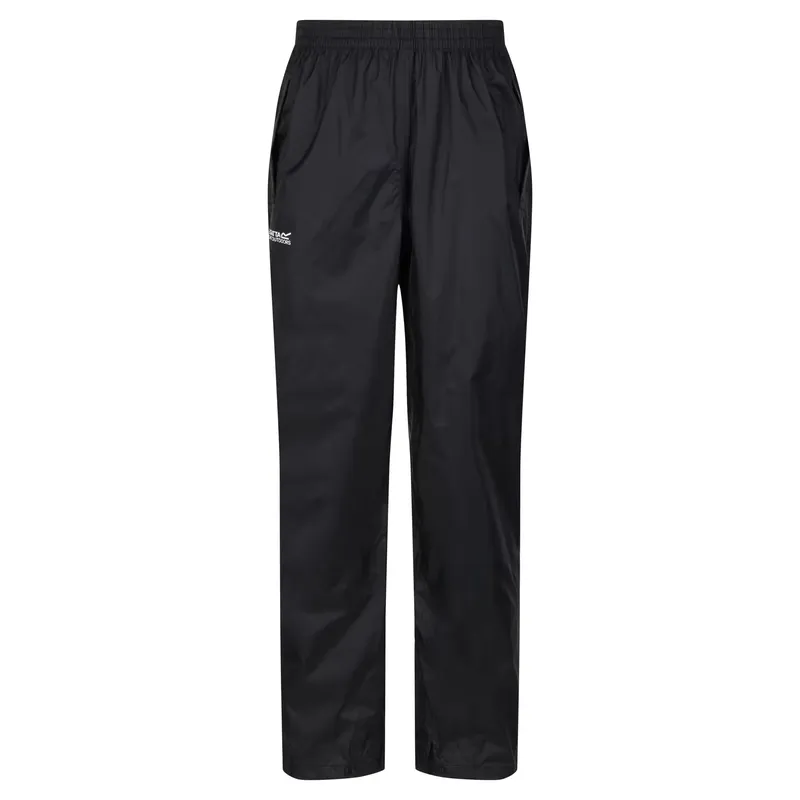 REGATTA Pack-It Waterproof Overtrousers | Black
