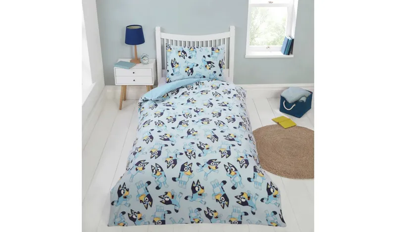 Bluey Mischief Fleece Blue Kids Bedding Set - Single