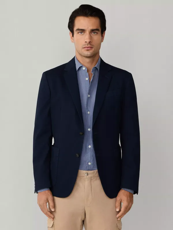 Hackett London Cotton Blend Shirt Jacket Block Blazer, Old Navy
