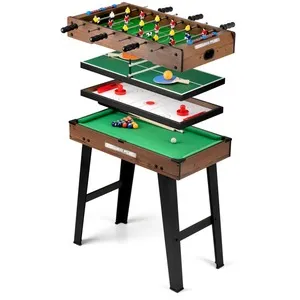Power Play 27" 4 in 1 Stand Up Games Table - Brown