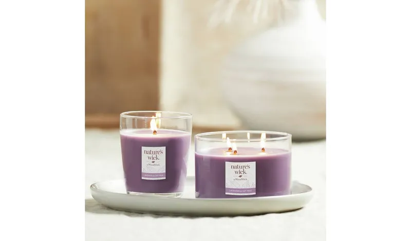 Nature's Wick Singlewick Candle - Lavender & Oat Milk