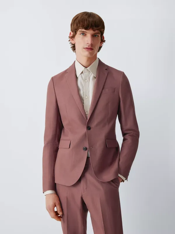 John Lewis Linen Cotton Blend Slim Fit Suit Jacket