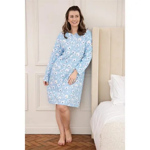 Camille Womens Organic Cotton Long Sleeve Nightdress