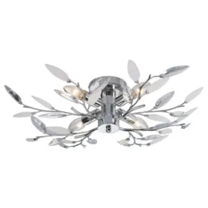 Silver Leaf Ceiling Light Fitting - Silver