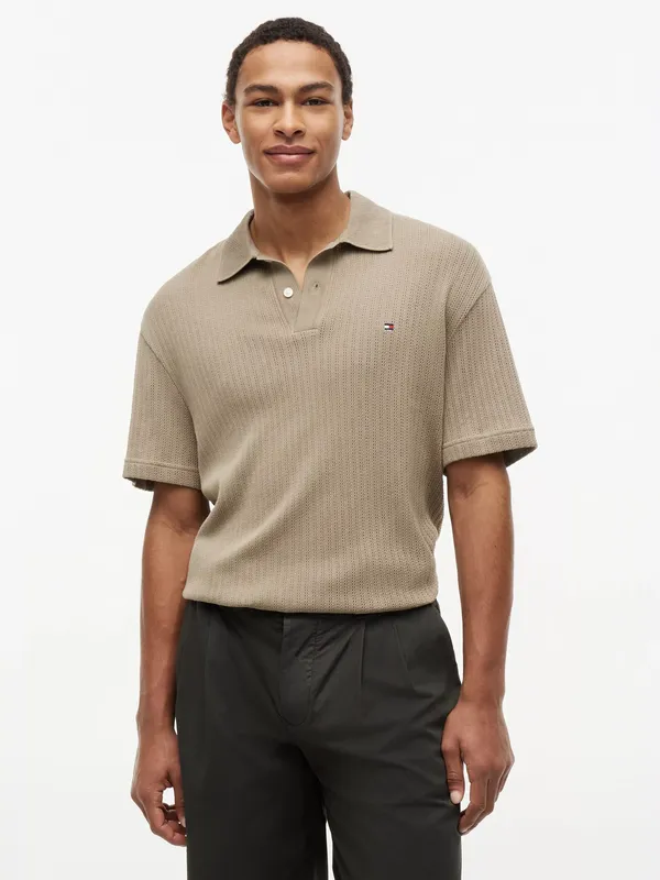 Tommy Hilfiger Relaxed Fit Open Knit Polo Shirt