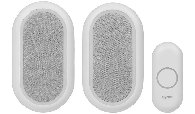 Byron DBY-23564BS 200m 90DB Doorbell - Twin, White